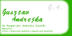gusztav andrejka business card