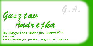 gusztav andrejka business card